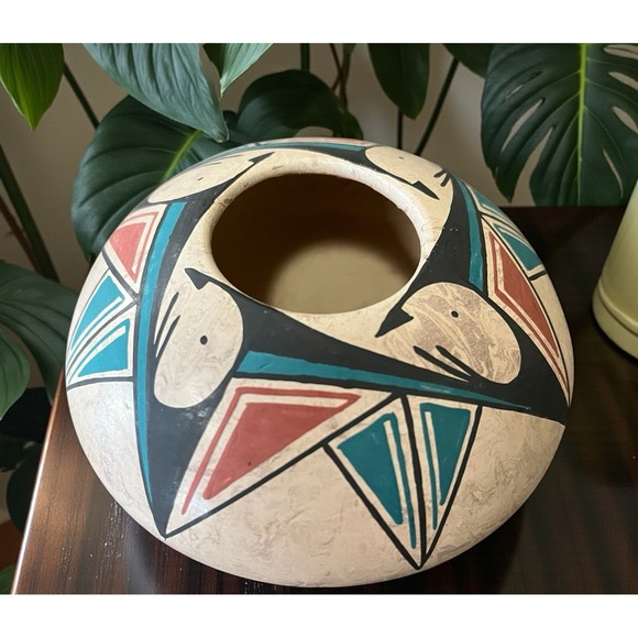 Mata Ortiz Pottery Seed Pot Silvia Rodriguez Mixed Clay Paquime TraditionalArt